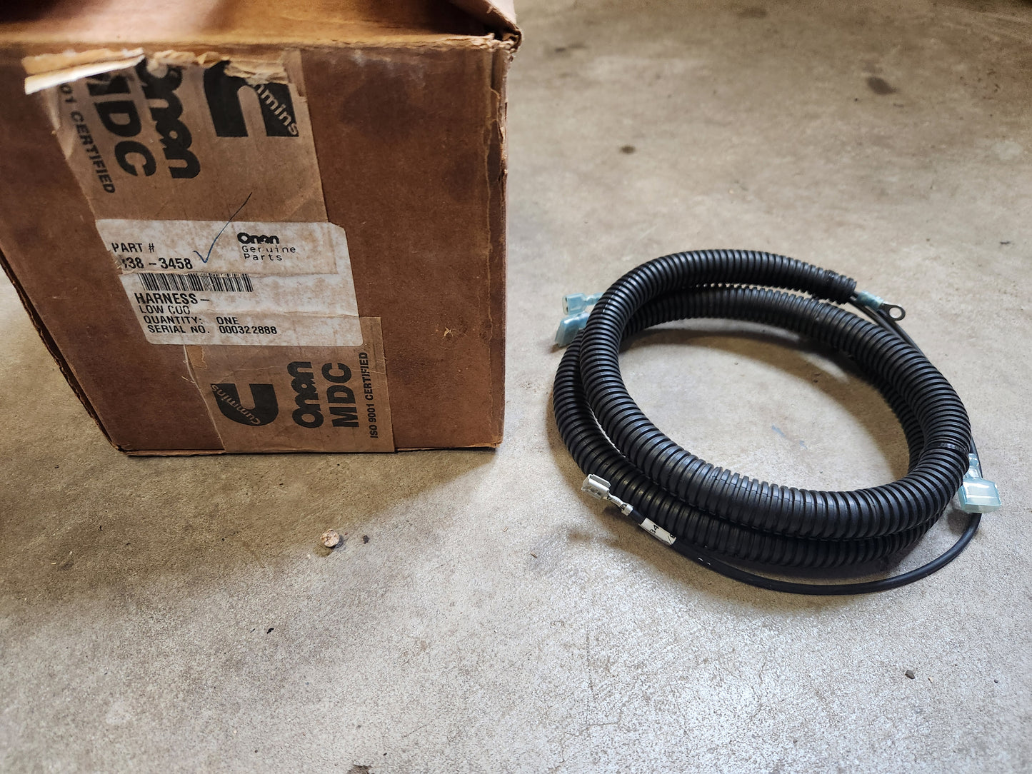 Onan NOS 338-3458 Lower Coolant Harness