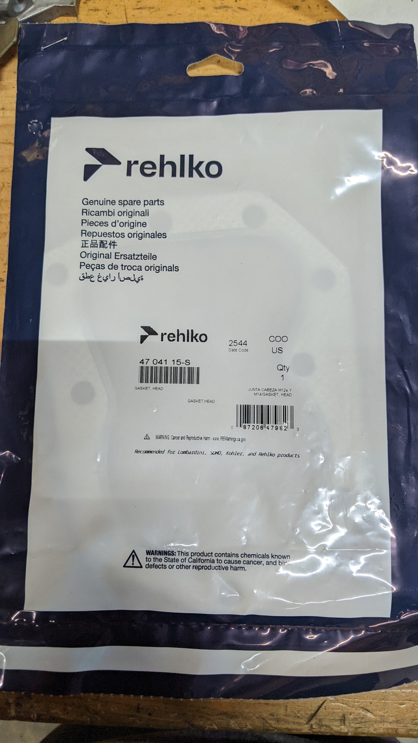 Kohler NOS 47 041 15-S Cylinder Head Gasket
