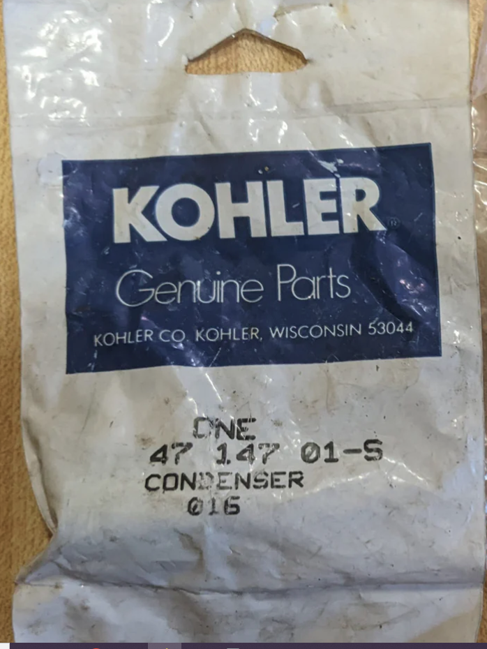 Kohler NOS 235786 Superseded To 47 147 01-S Condenser