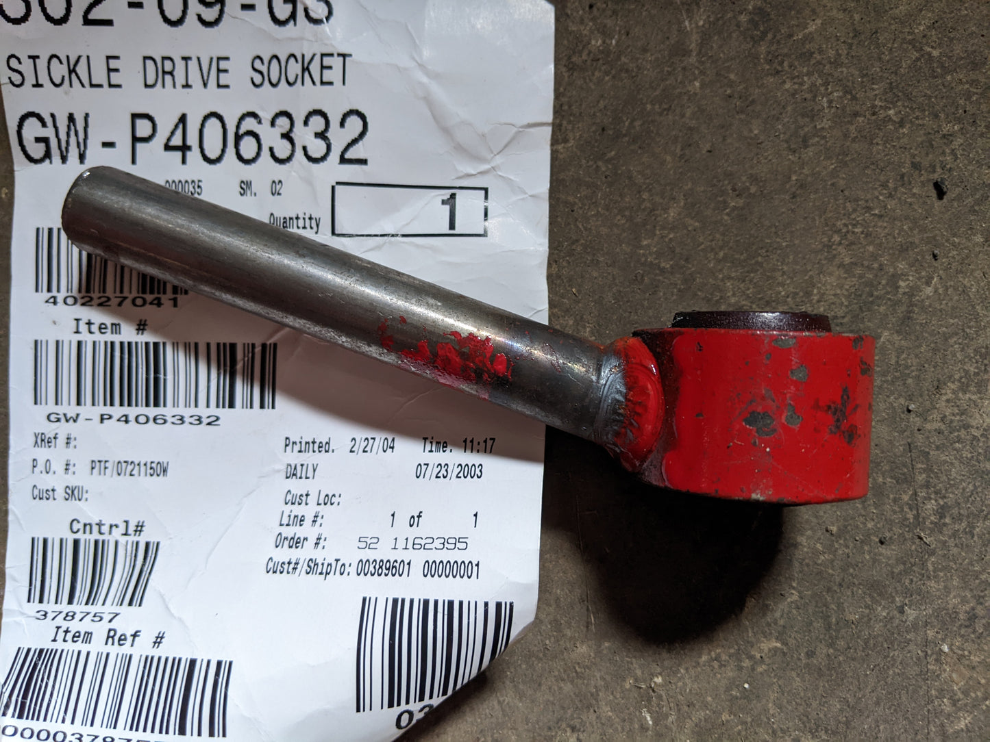 Troy-Bilt NOS GW-P406332 Sickle Drive Socket