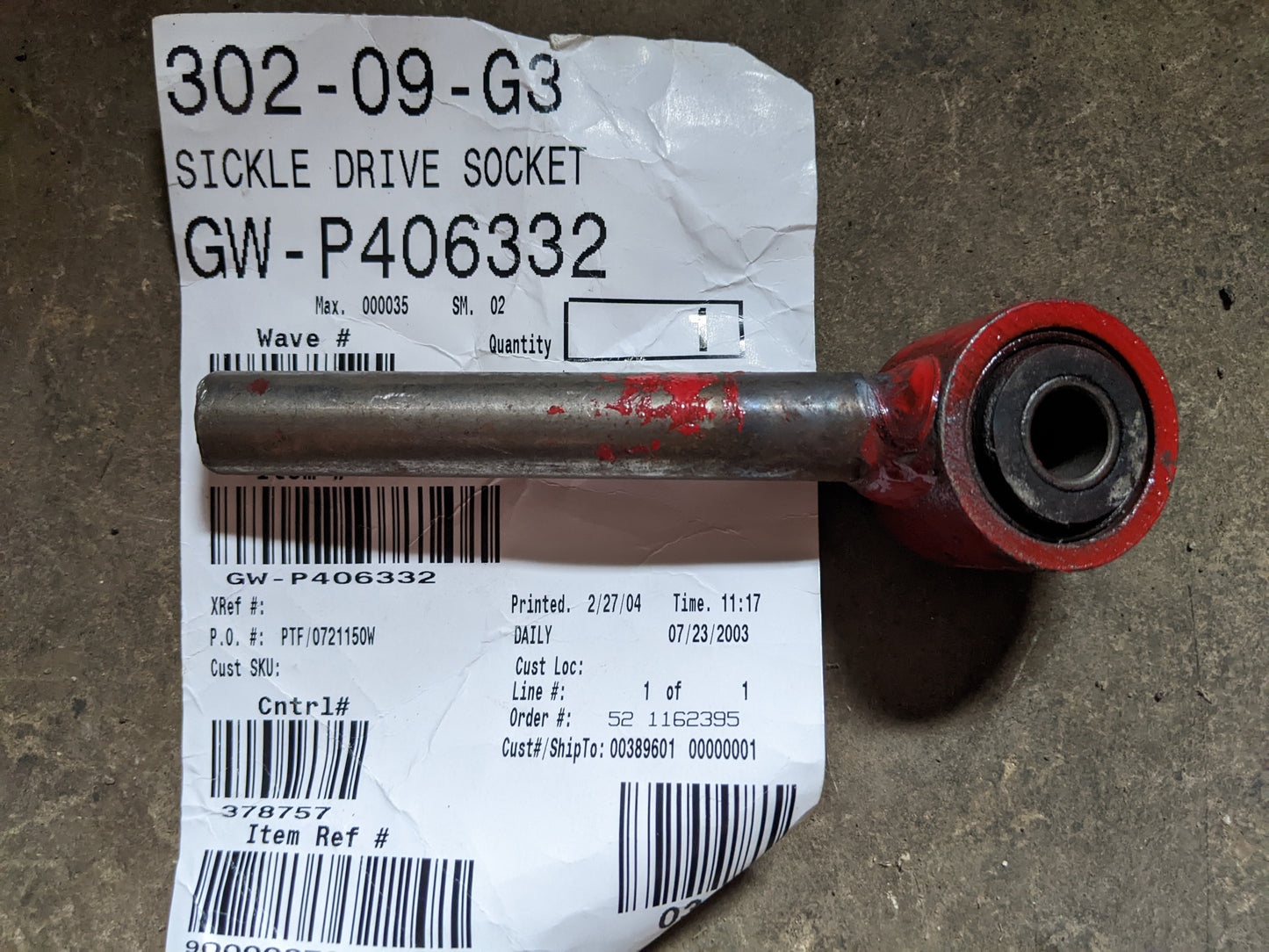 Troy-Bilt NOS GW-P406332 Sickle Drive Socket