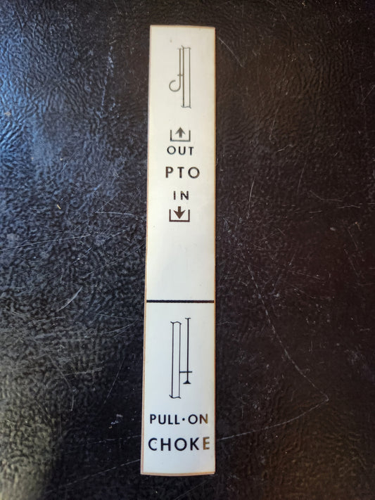 Gravely NOS PTO Choke Decal