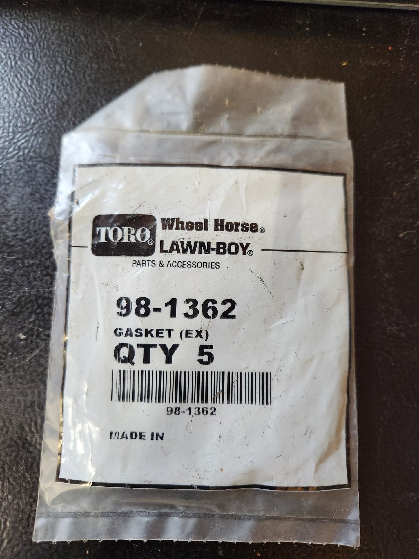 Toro Lawn-Boy NOS 98-1362 Carburetor Bowl Gasket