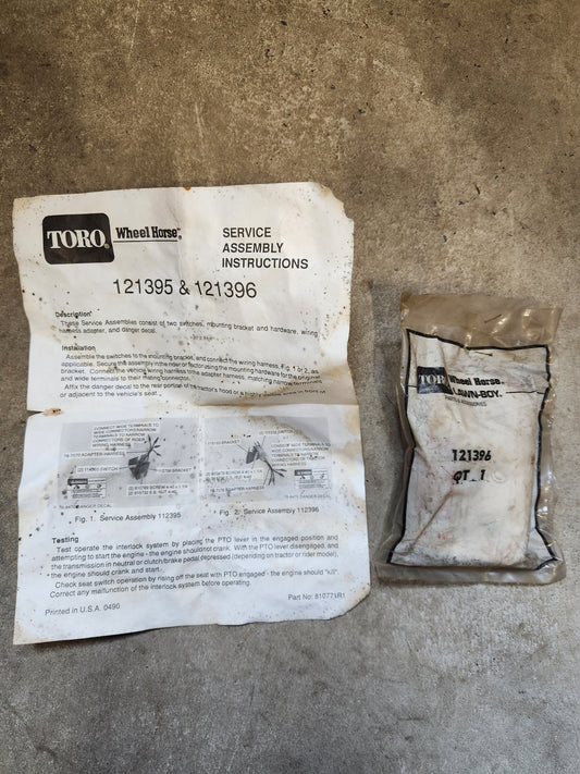 Toro Wheel Horse NOS 121396 Switch Kit
