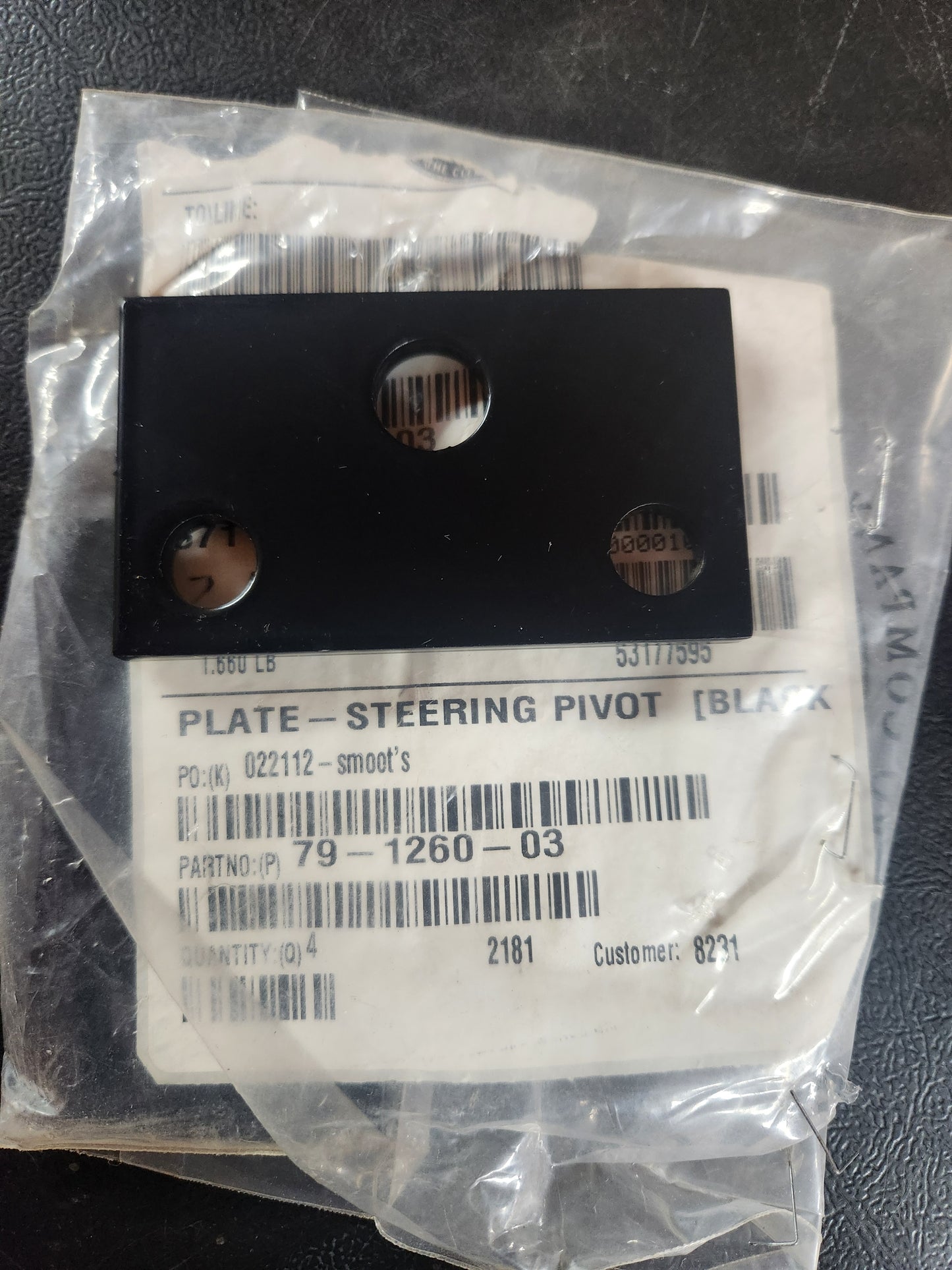 Toro Wheel Horse NOS 79-1260-03 Steering Pivot Plate