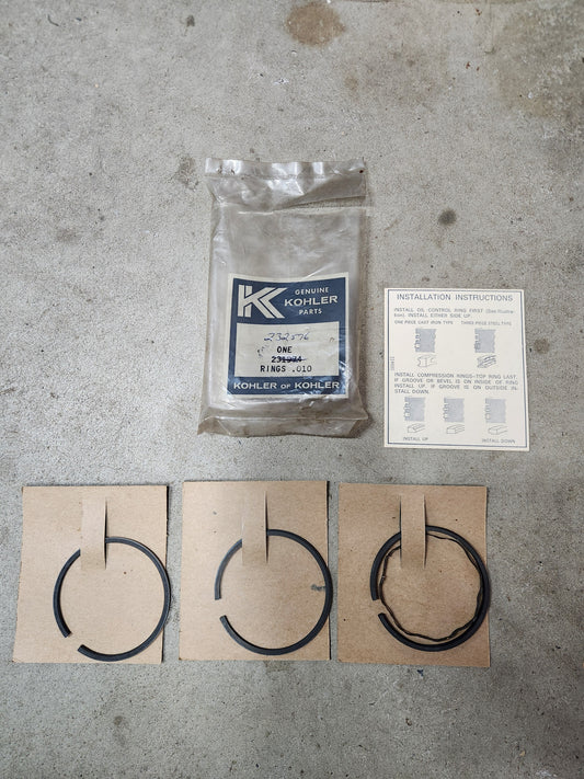 Kohler NOS 231974 / 232576 Piston Ring Set