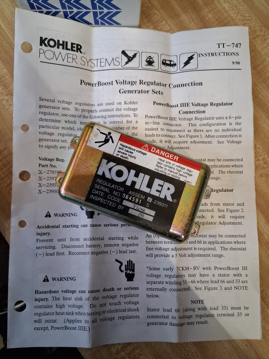 Kohler 228602 Voltage Regulator 60HZ NOS