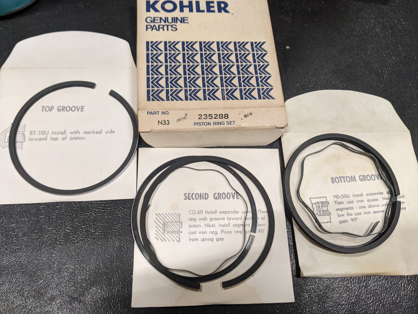 Kohler NOS 235288 Piston Rings
