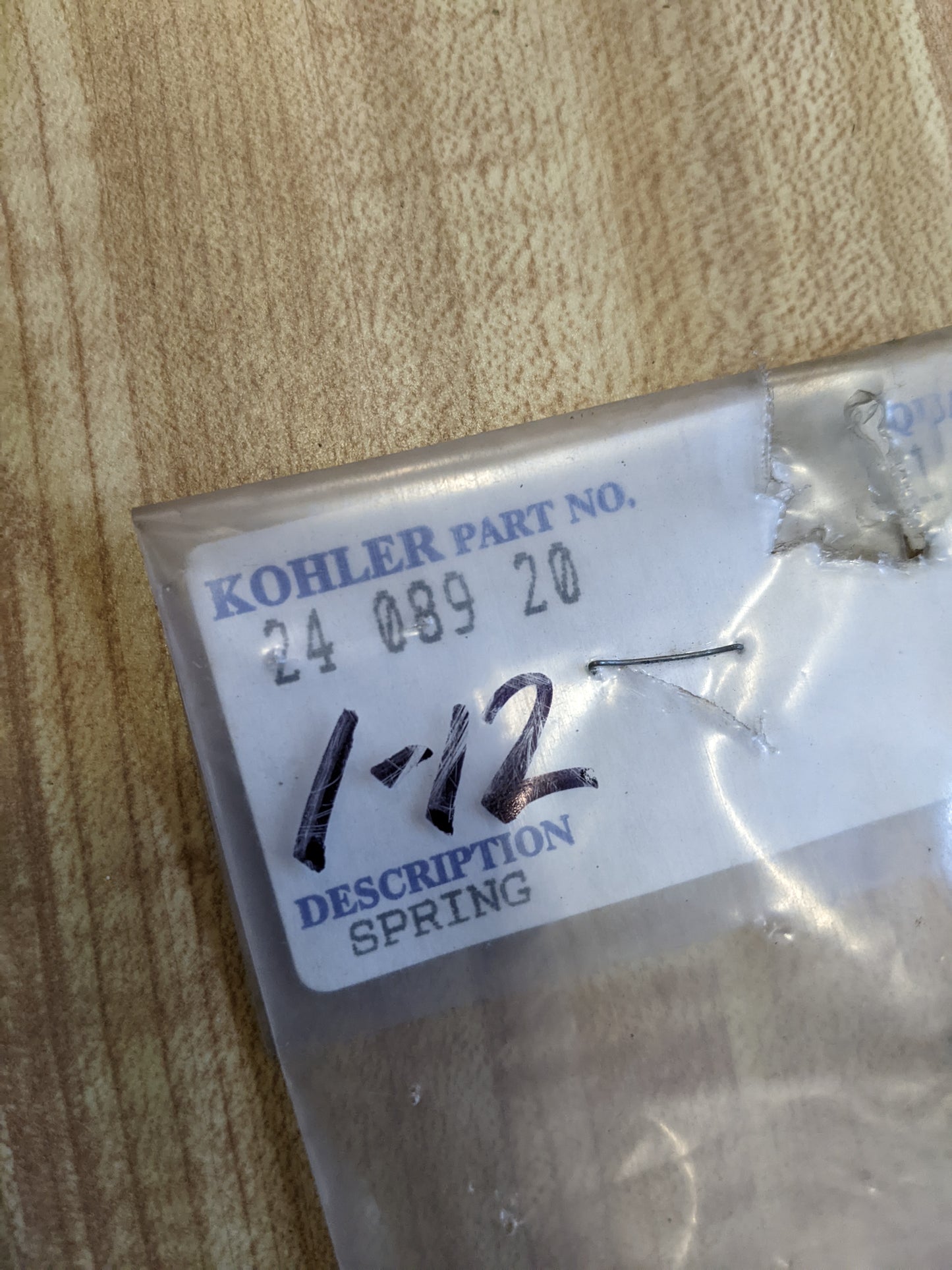 Kohler 24-089-20 NOS Spring