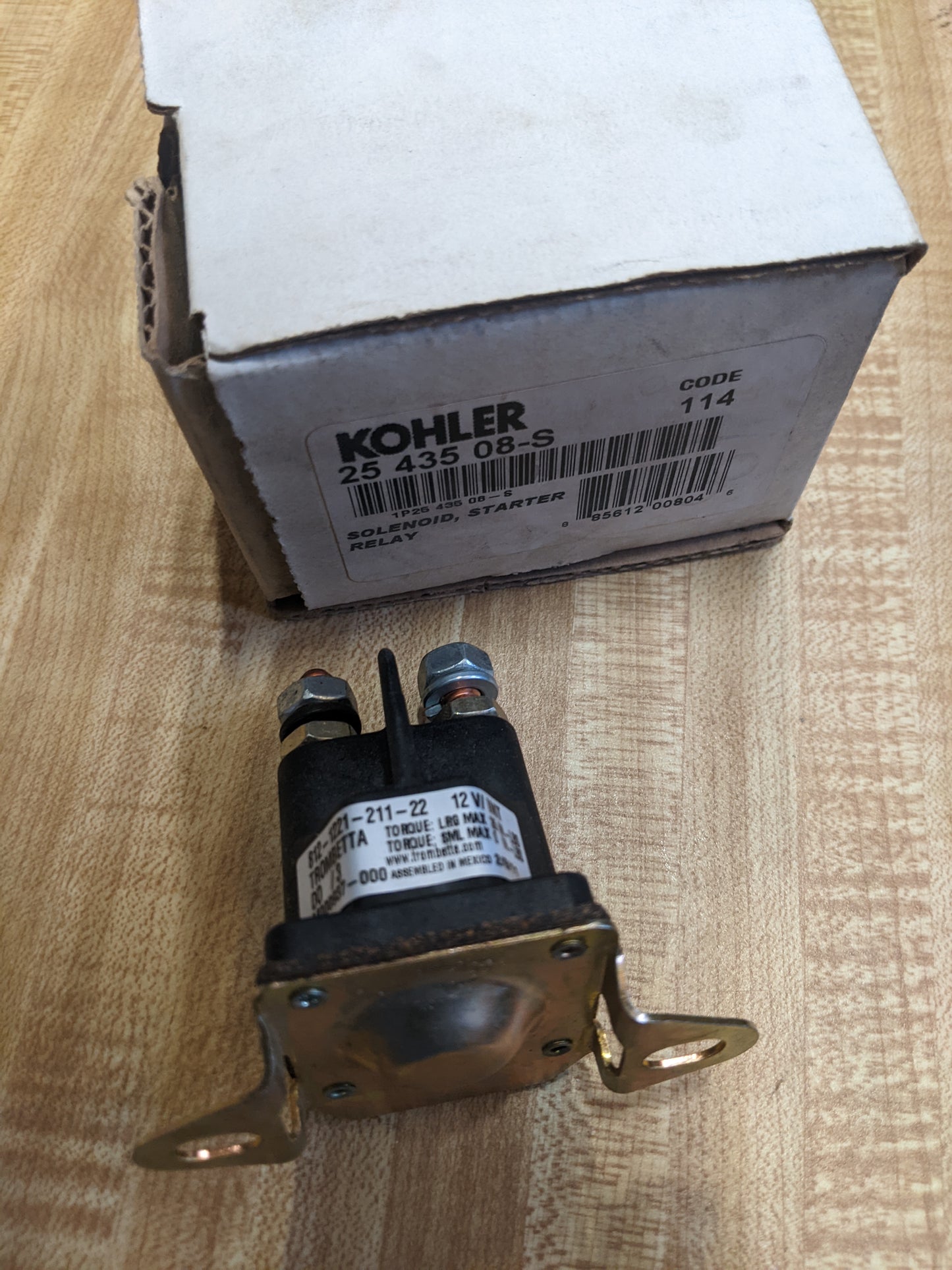 Kohler 25 435 08-S Solenoid Starter Relay NOS