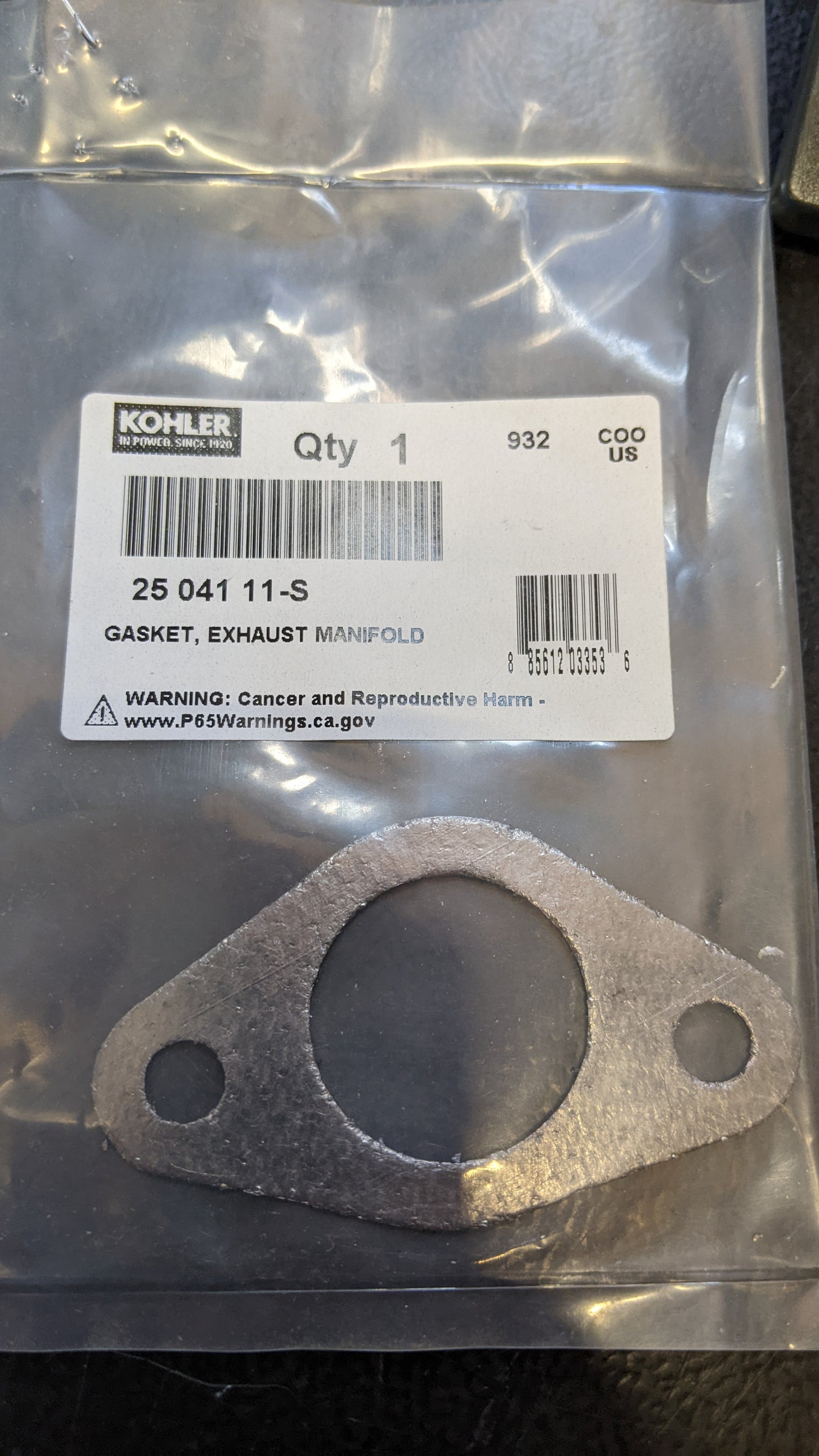 Kohler 25-041-11-S Exhaust Manifold Gasket