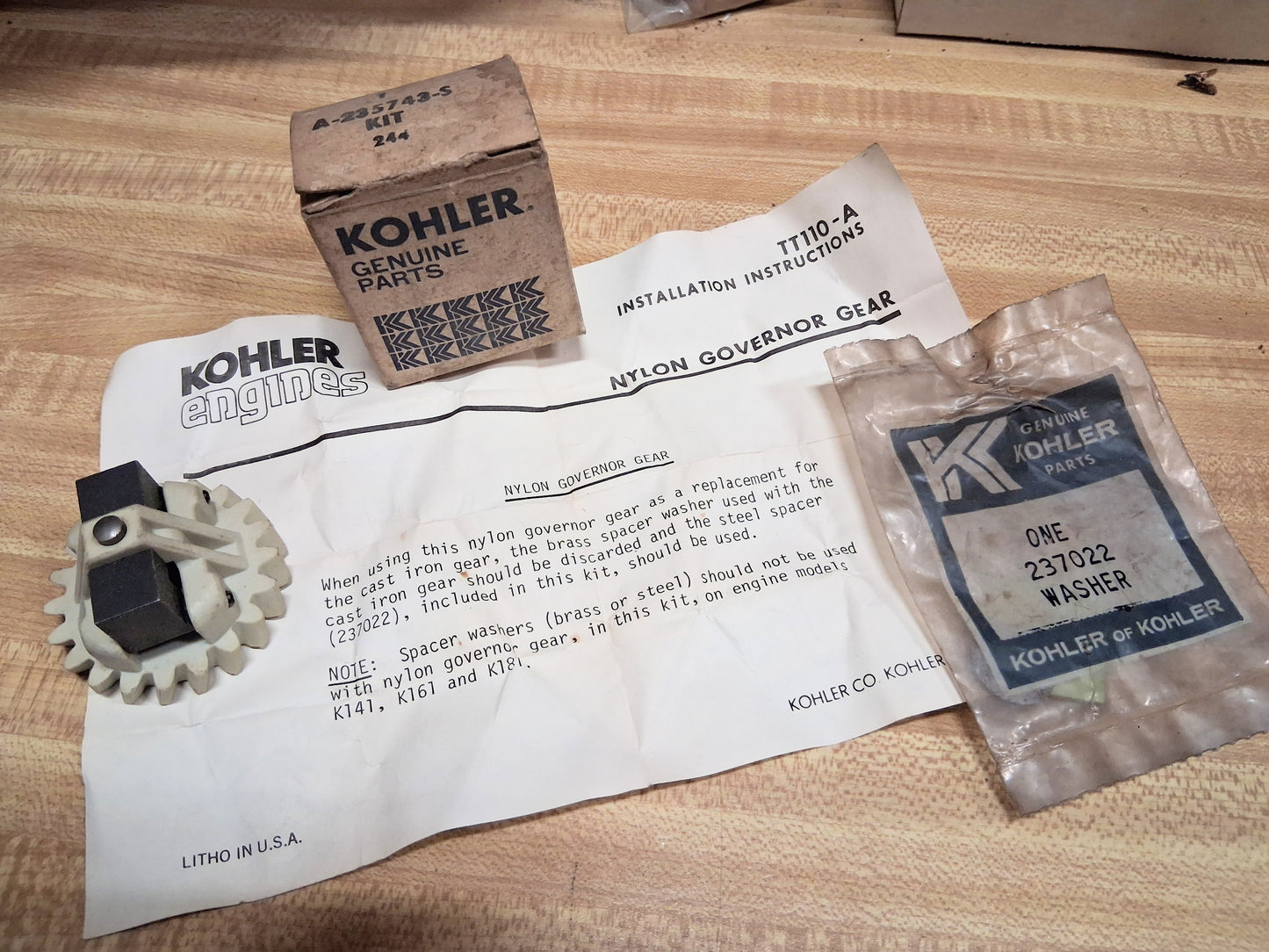 Kohler A-235743-S Governor Gear NOS