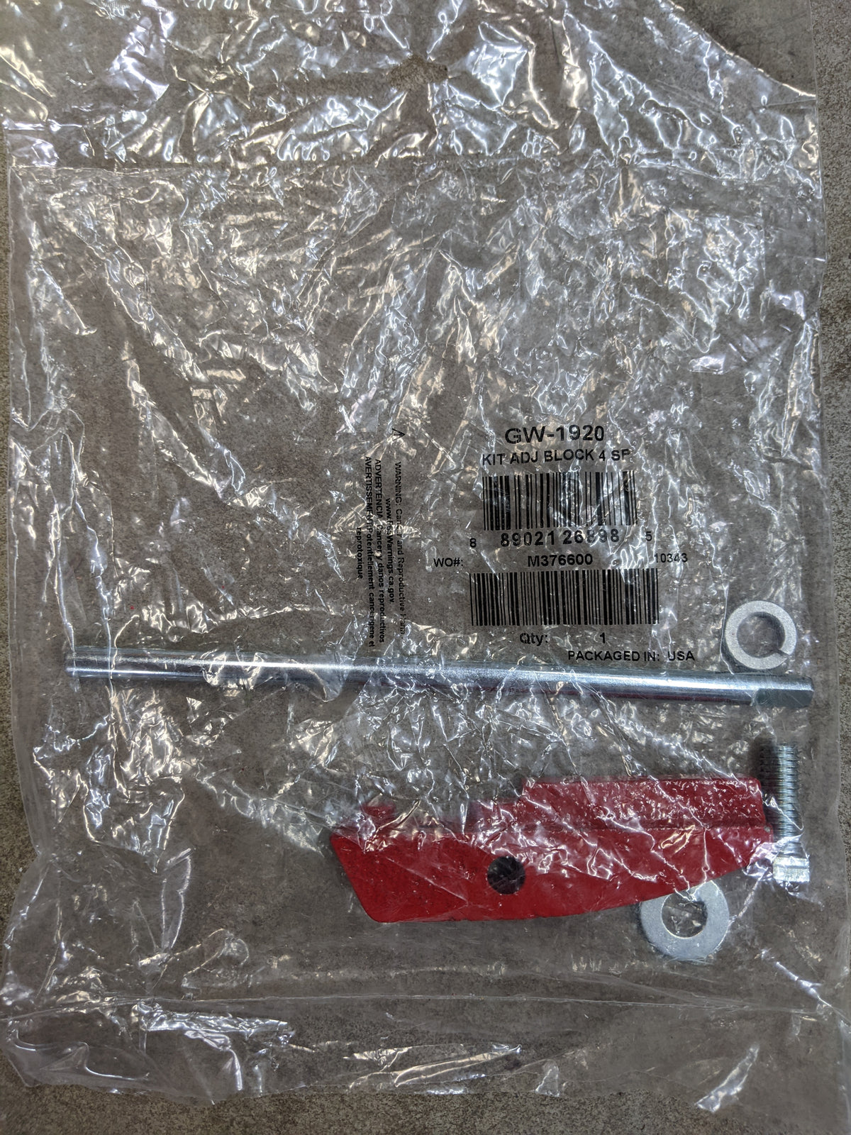 Troy-Bilt NOS Adjust Block Kit