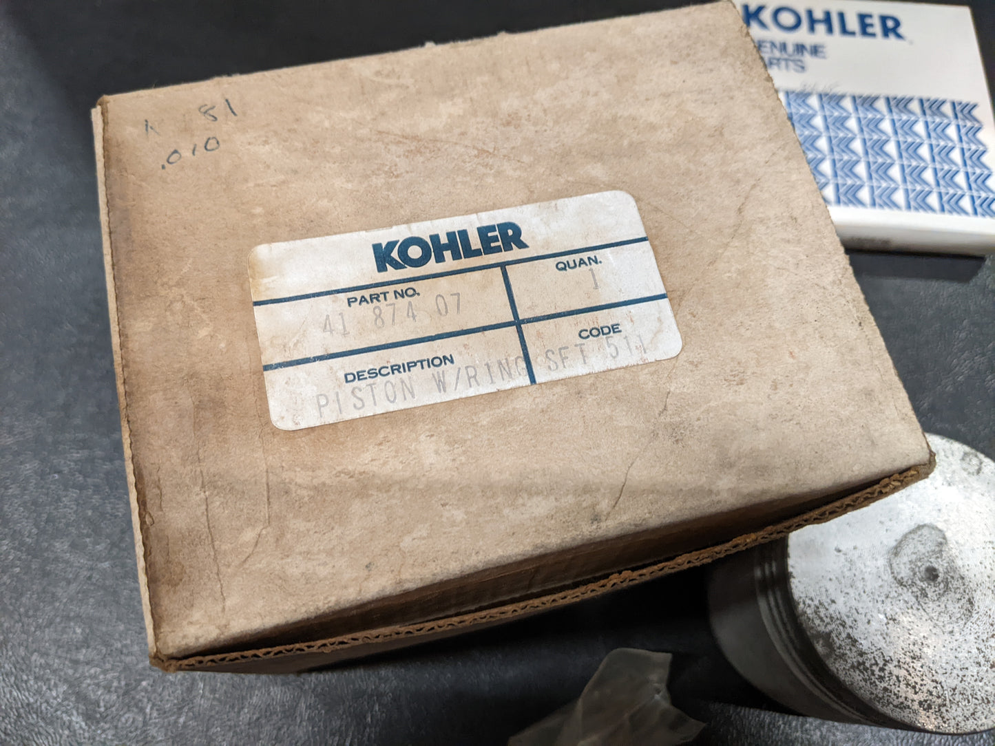 Kohler 41-874-07 .010 Piston with Ring Set